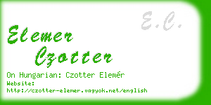 elemer czotter business card
