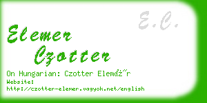 elemer czotter business card